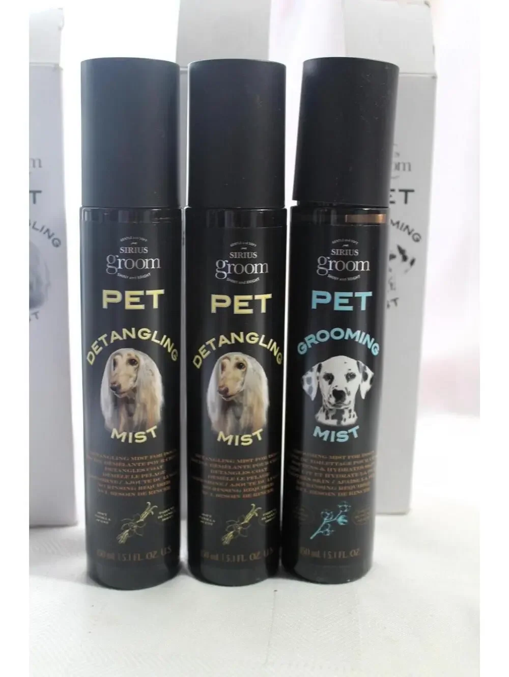 Sirius Groom Pet Grooming Bundle - 2 Detangling Mist & 1 Grooming Mist